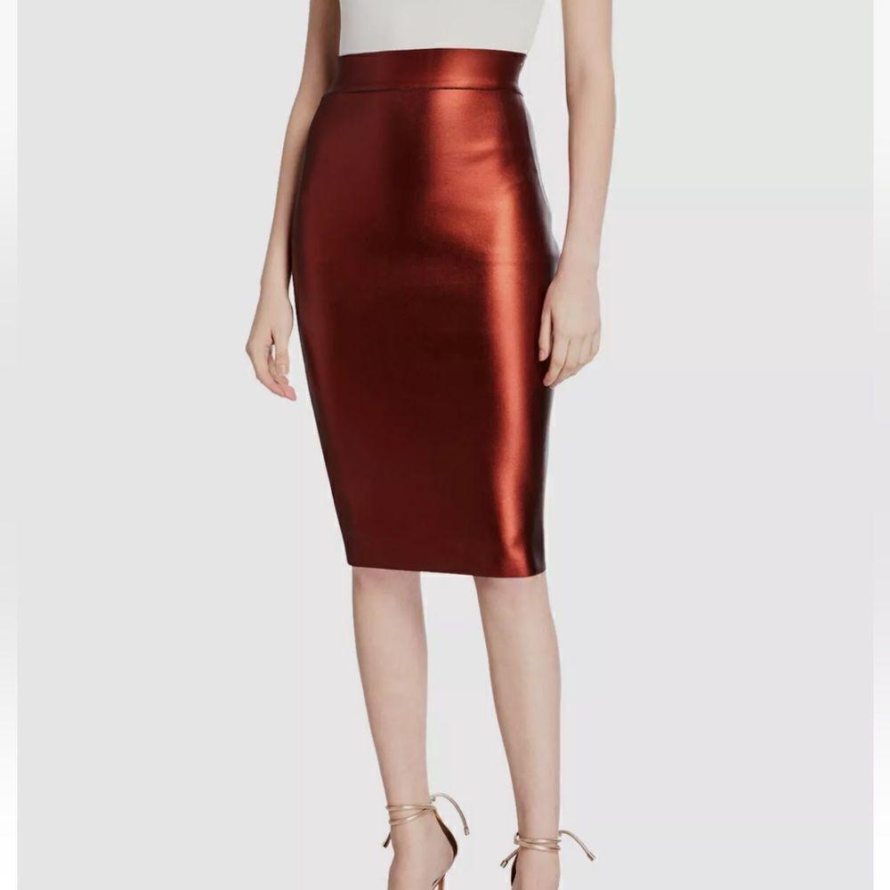 Herve Leger metallic skirt size small NWT